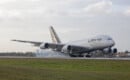 Lufthansa Airbus A380 landing