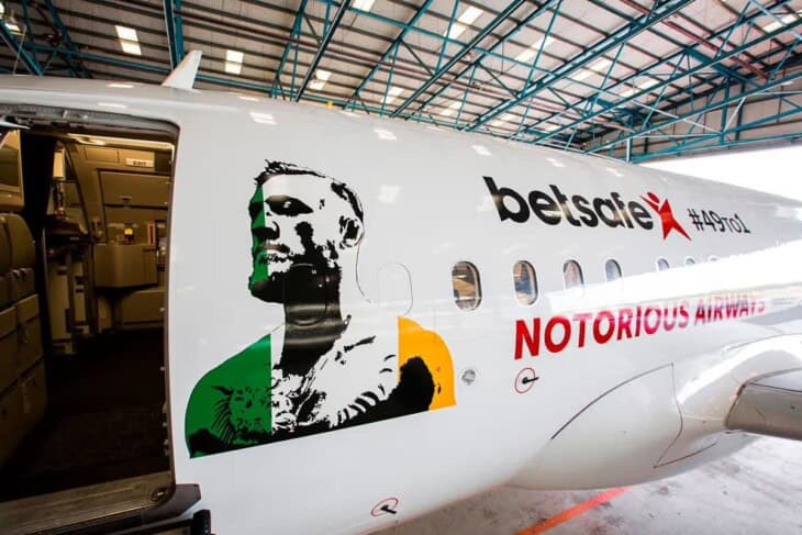 Mcgregor image on Notorious Airways jet