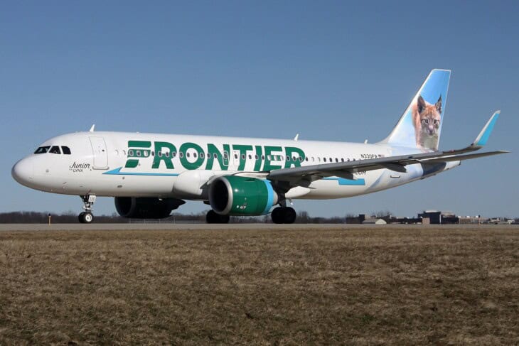 N330FR FRONTIER A320 251N at KCLE