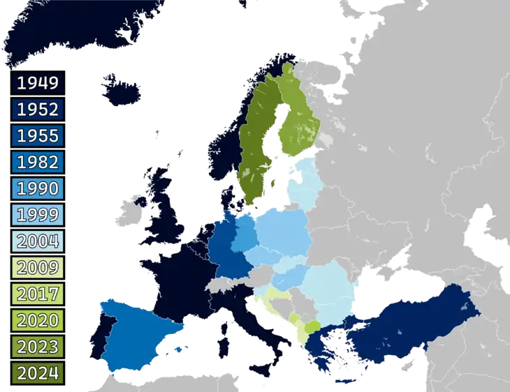 NATO has added 16 new members since German reunification and the end of the Cold War