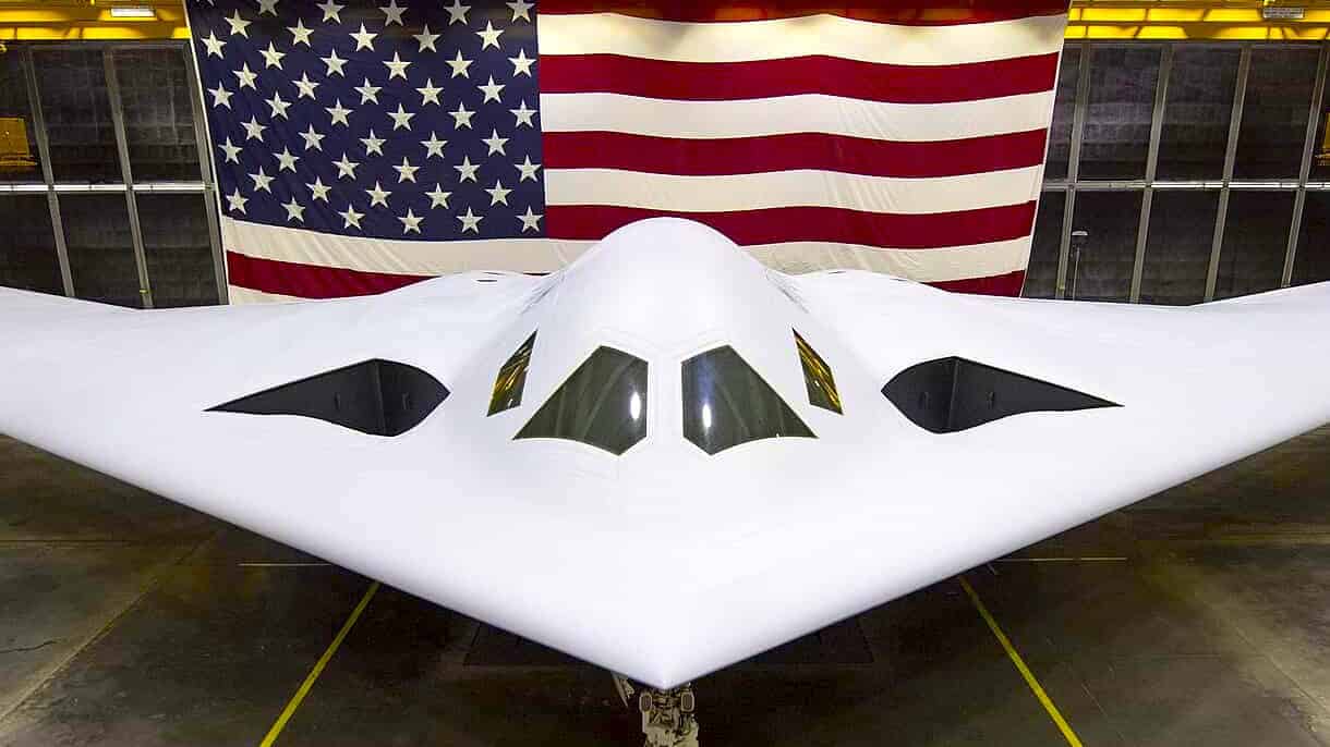 Northrop-Grumman-B-21-Raider-in-a-hangar-at-Plant-42-in-Palmdale-California