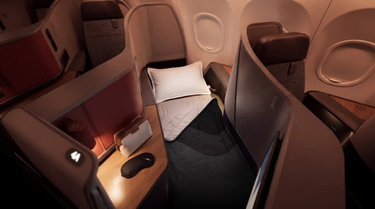 Qantas Airbus A321XLR Business Suite flat