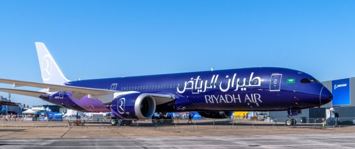 Riyadh Air Boeing 787 9 Dreamliner at the 2023 Paris airshow