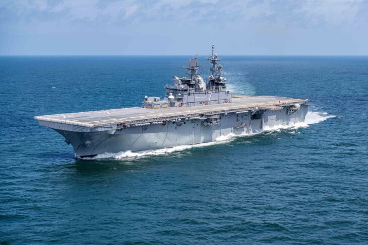 USS Tripoli underway in July 2019