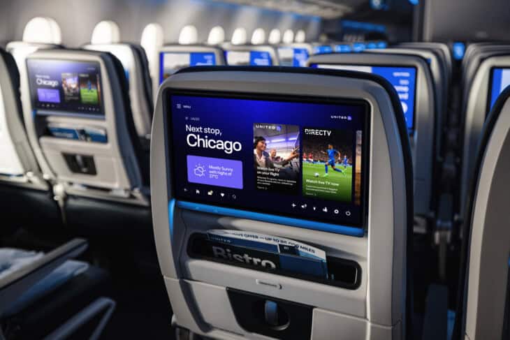 United A321XLR Economy Plus seatback