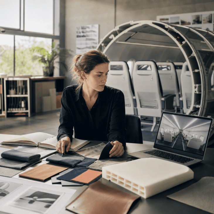 Cabin design is styling worked against weight, durability, and certification limits.