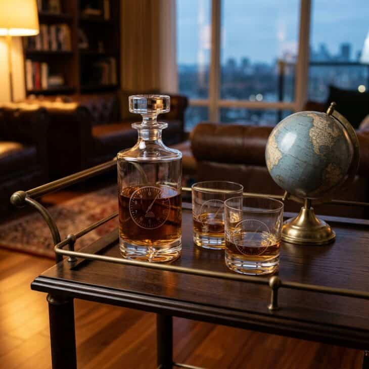 A subtle altimeter etching works as well for a retirement toast as a housewarming.