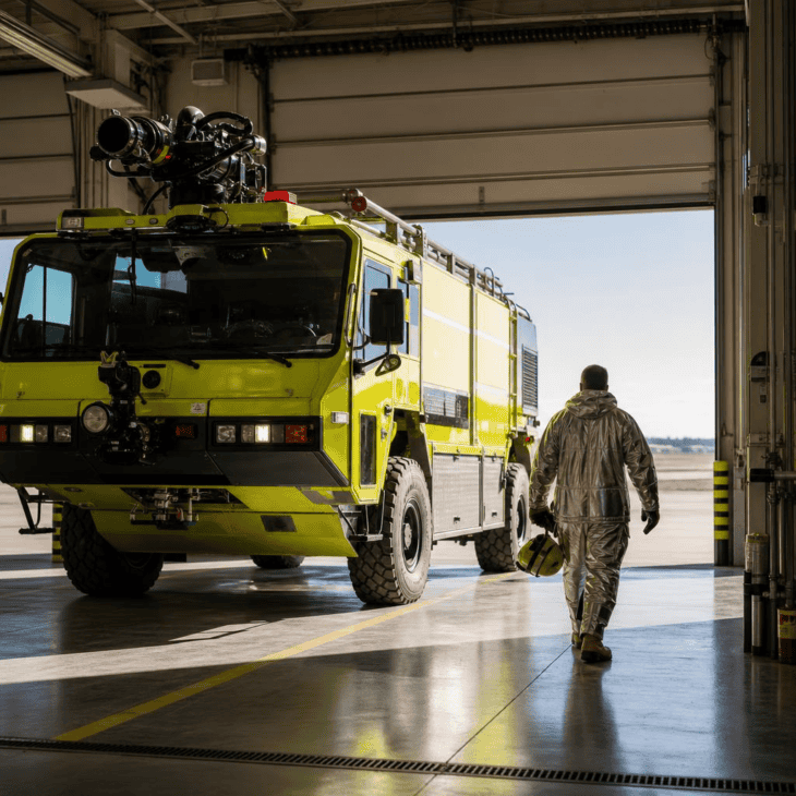 ARFF crews train to reach any point on the airfield within three minutes.