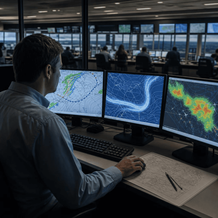 Airline weather teams turn forecasts into route guidance dispatchers and pilots act on.