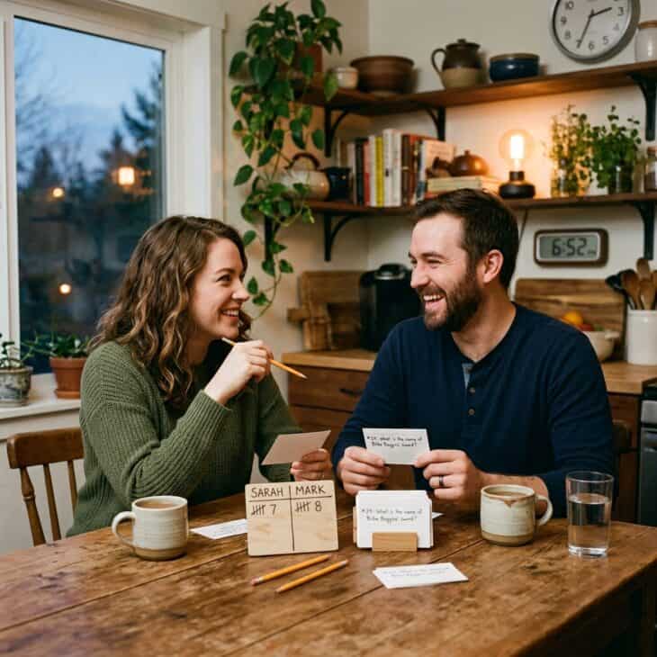 A handful of handwritten cards is all it takes to turn a normal evening into a competition.