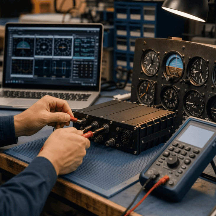 Avionics work is bench diagnostics as much as time on the aircraft.