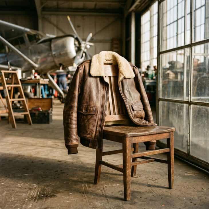 A well-made bomber jacket outlasts trends and works equally well on a cold ramp.