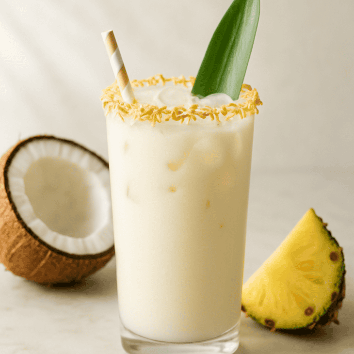 A toasted coconut rim adds texture to a simple alcohol-free cooler.