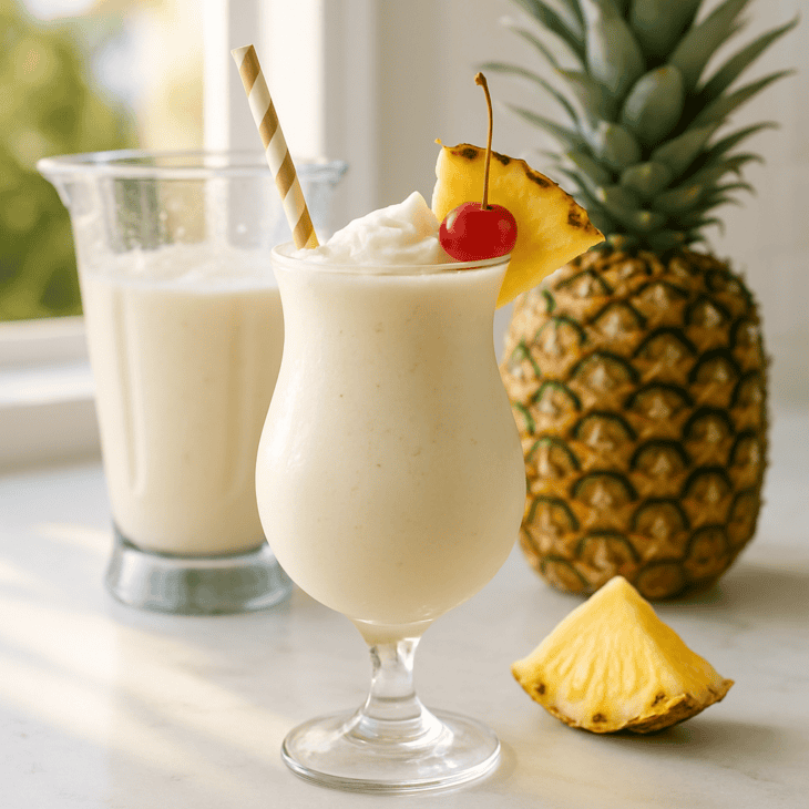 A frozen colada is the edible cloud of the drinks table.