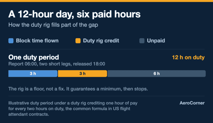 The duty rig sets a floor, not a full day's pay.