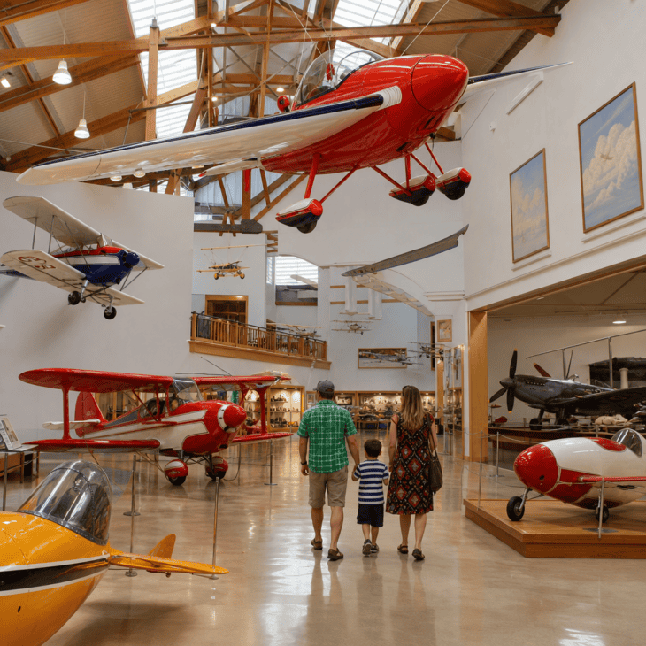 The EAA museum focuses on aircraft that people built and raced themselves.