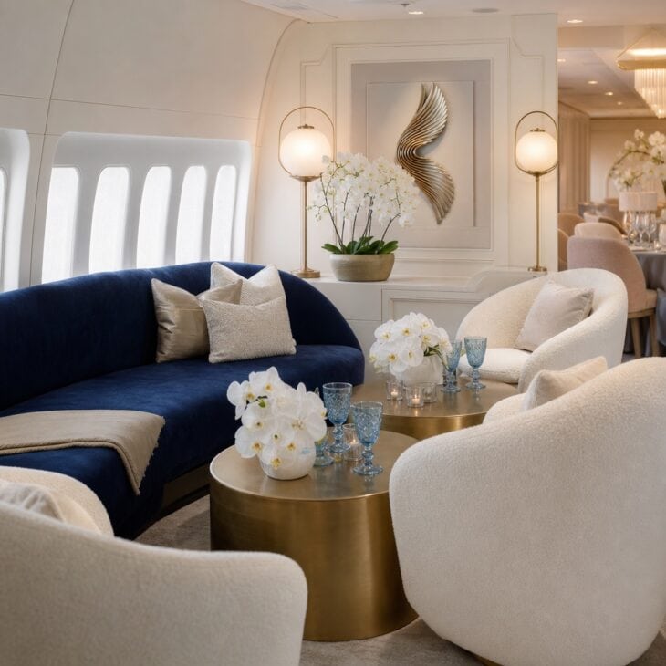 Lounge-style seating gives guests a comfortable place to talk between activities.