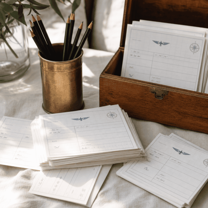Flight plan cards invite useful advice for the graduate's next chapter.