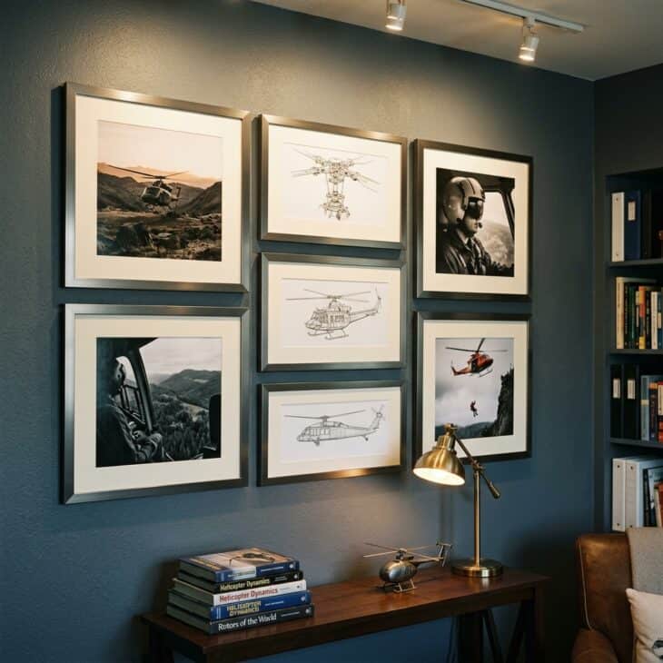 A dedicated helicopter cluster in gunmetal frames gives rotorcraft fans their own corner.