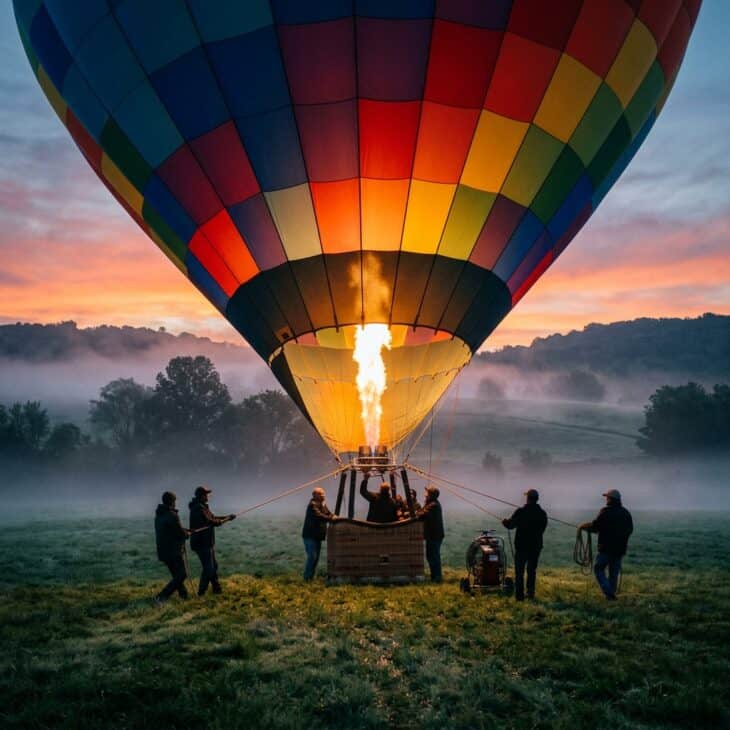 Dawn launches take advantage of the calmest winds of the day.