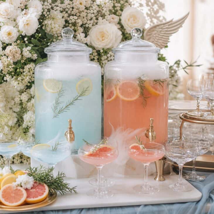 A paired cocktail and mocktail bar gives every guest a festive option.