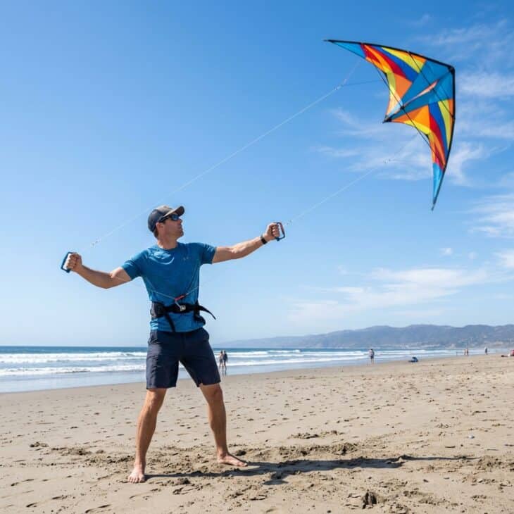 Dual-line stunt kites respond to hand movement the way a wing responds to a control input.