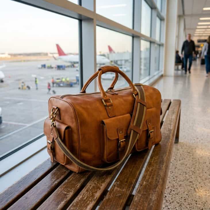 A leather weekender rewards someone who travels often enough to notice bad luggage.