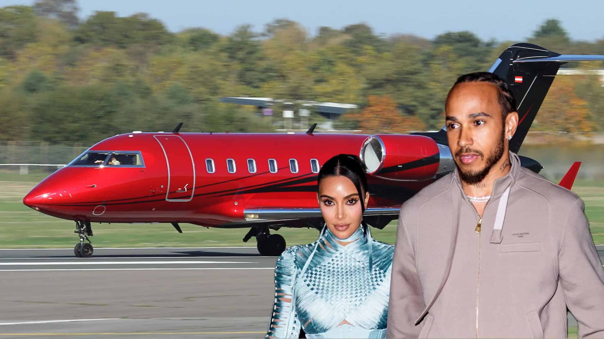 Challenger 605 private jet – Lewis Hamilton and Kim Kardashian