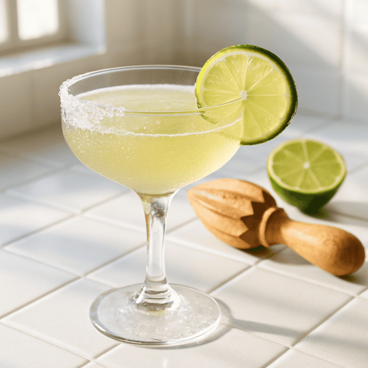 A half salt rim lets guests choose salt or no salt with each sip.