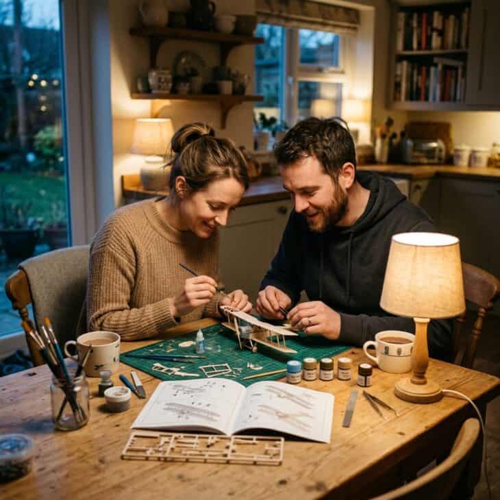 A shared model kit gives you a slow project to return to over several evenings.