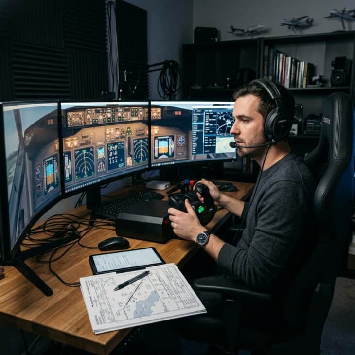 Online flight networks put real volunteer air traffic controllers on the other end of the radio.