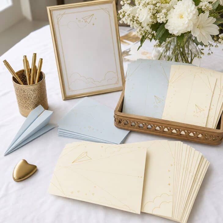 Foldable paper plane cards turn marriage advice into an interactive keepsake.