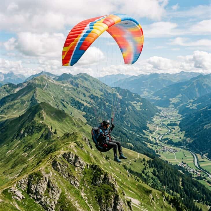 Ridge lift lets a paraglider stay airborne for hours without an engine.