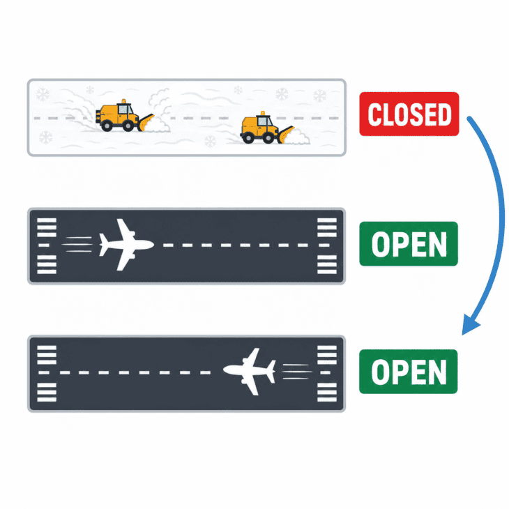 Wide spacing lets Denver close and clear one runway at a time while the rest keep working.