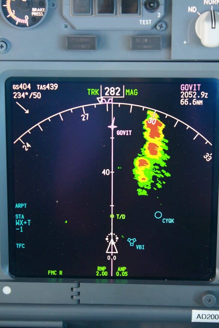 737NG Navigation Display weather radar