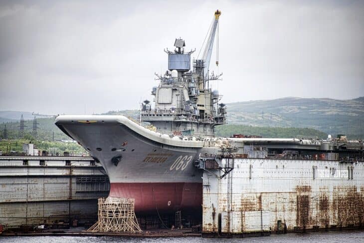 Admiral Kuznetsov in drydock
