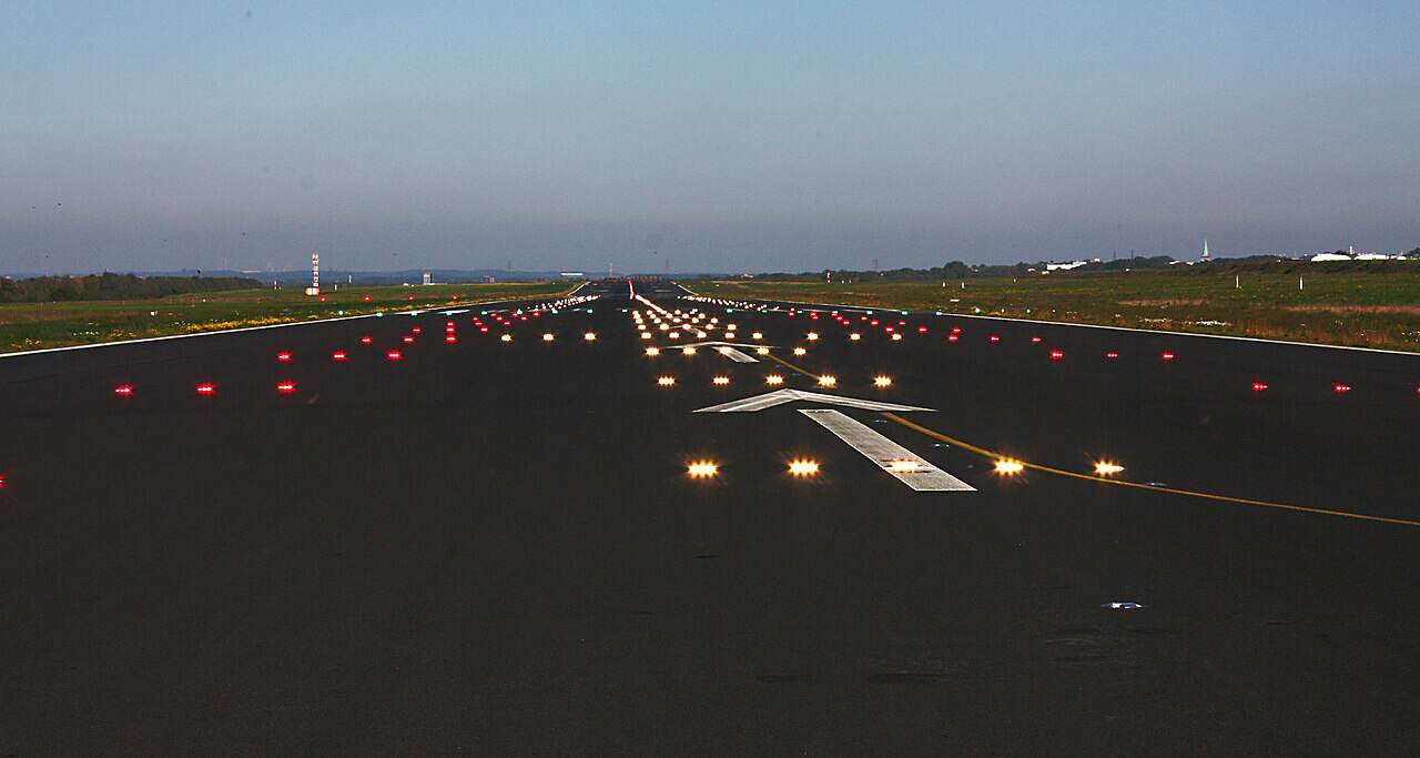 Dortmund Airport runway lights