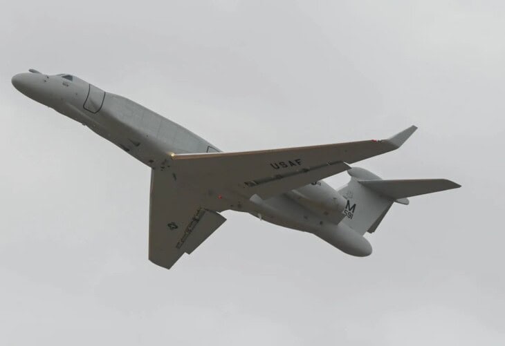 EA-37B Compass Call takes its first official flight