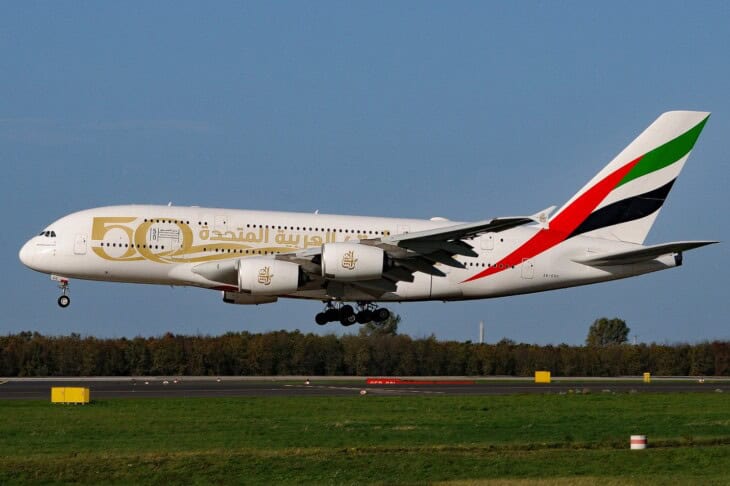 Emirates Airbus A 380 861 (A6 EOE) (special Year of the Fiftieth)