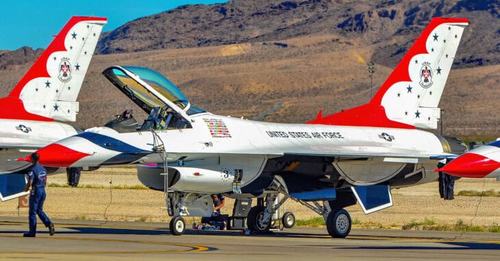 F-16 Thunderbird at Aviation Nation 2014 Air Show at Nellis AFB