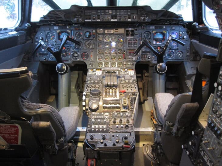 Flight deck of Concorde G-BBDG at Brooklands museum