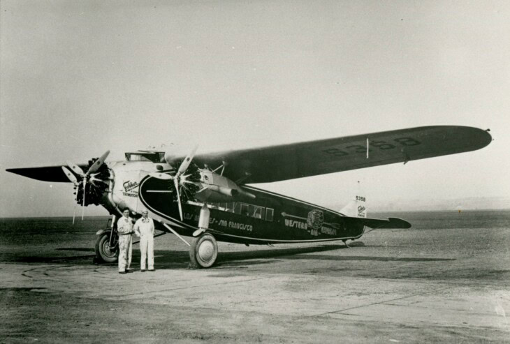 Fokker F 10 aircraft operated by the airline's precursor, Western Air Express, in the late 1920s