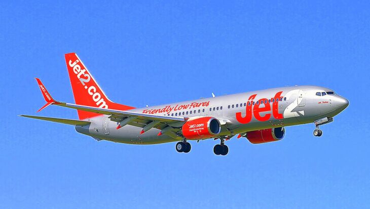 Jet2 Boeing 737-8MG G-JZBA in red and white livery on final approach