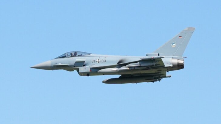 German Eurofighter Typhoon over Latvia