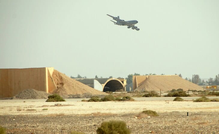 KC-135 prepares to land at Mwaffaq Salti Air Base