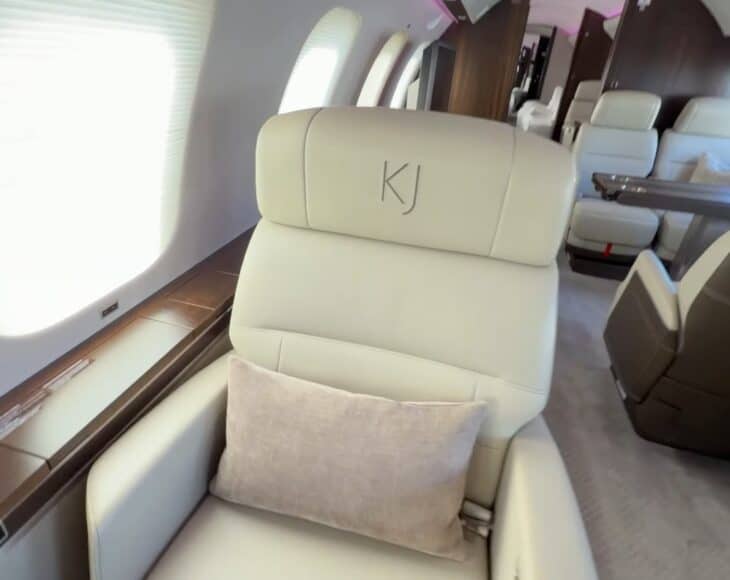 Kylie Jenner Private Jet custom seats