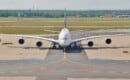 Lufthansa A380-800 taxiing towards its gate position at Frankfurt Airport’s Terminal 2