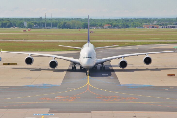 Lufthansa A380-800 front view