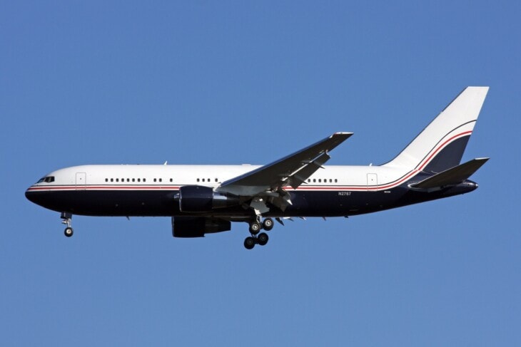 N2767 Boeing 767-238ER in flight in 2012