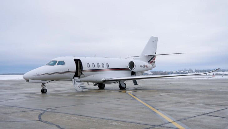 N630QS NetJets Citation Latitude parked at Charlottetown Airport